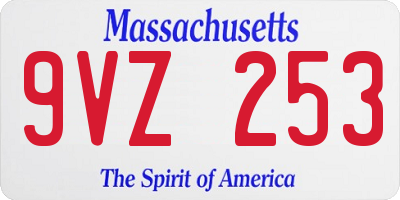MA license plate 9VZ253