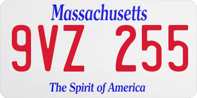 MA license plate 9VZ255
