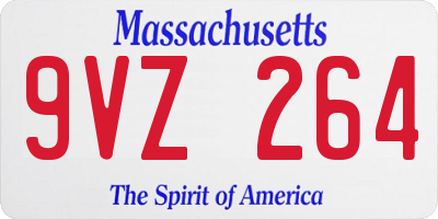 MA license plate 9VZ264