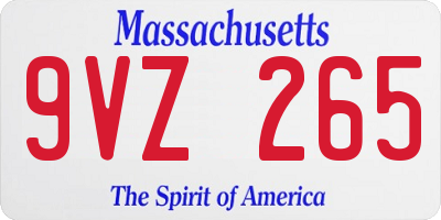 MA license plate 9VZ265
