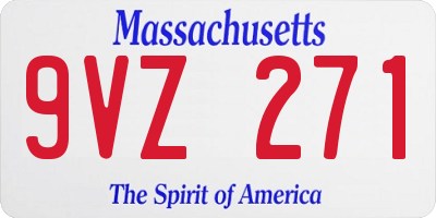 MA license plate 9VZ271