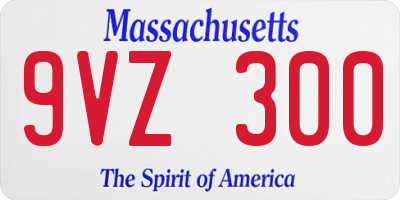 MA license plate 9VZ300