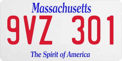 MA license plate 9VZ301