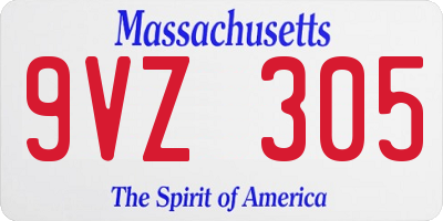 MA license plate 9VZ305