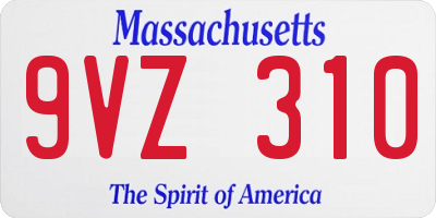 MA license plate 9VZ310