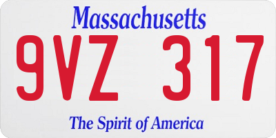 MA license plate 9VZ317