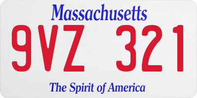 MA license plate 9VZ321