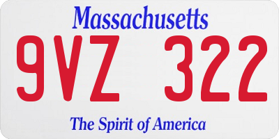 MA license plate 9VZ322