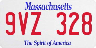 MA license plate 9VZ328