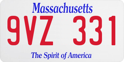 MA license plate 9VZ331