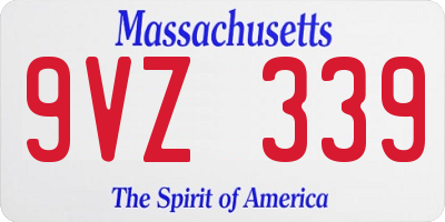 MA license plate 9VZ339