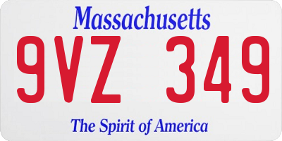 MA license plate 9VZ349