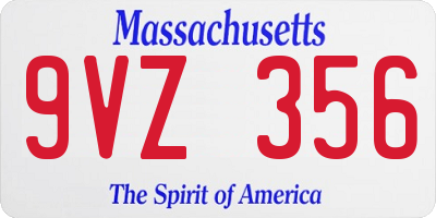 MA license plate 9VZ356