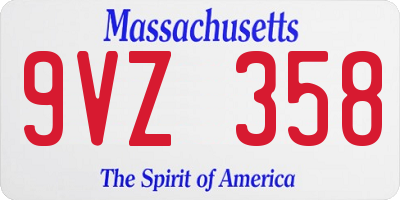 MA license plate 9VZ358