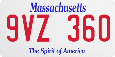 MA license plate 9VZ360