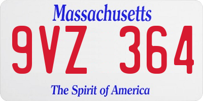 MA license plate 9VZ364
