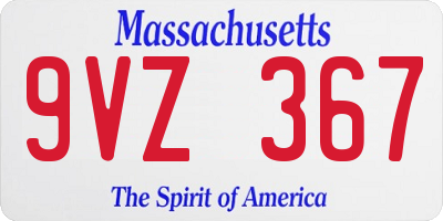 MA license plate 9VZ367