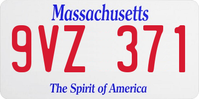 MA license plate 9VZ371