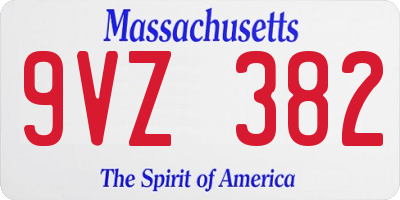 MA license plate 9VZ382