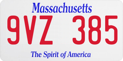 MA license plate 9VZ385