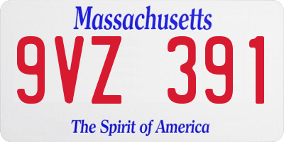 MA license plate 9VZ391