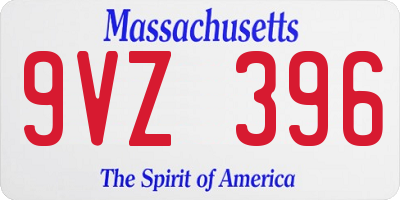 MA license plate 9VZ396