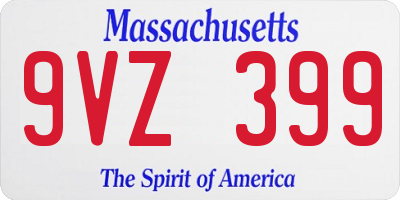 MA license plate 9VZ399