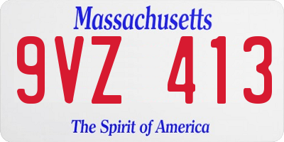 MA license plate 9VZ413