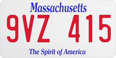 MA license plate 9VZ415