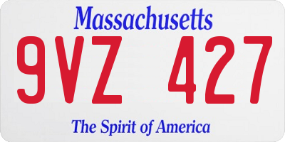 MA license plate 9VZ427