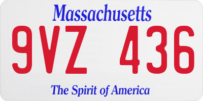MA license plate 9VZ436
