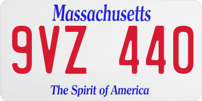MA license plate 9VZ440