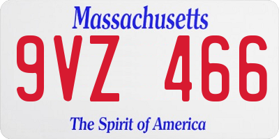 MA license plate 9VZ466