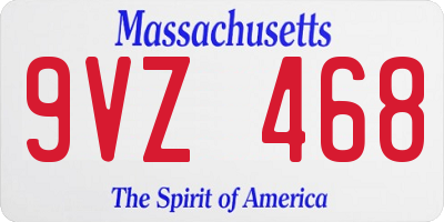 MA license plate 9VZ468
