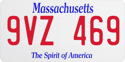 MA license plate 9VZ469