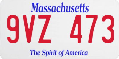 MA license plate 9VZ473