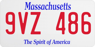 MA license plate 9VZ486