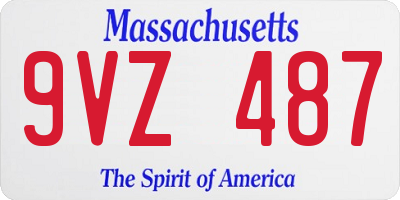MA license plate 9VZ487