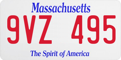 MA license plate 9VZ495