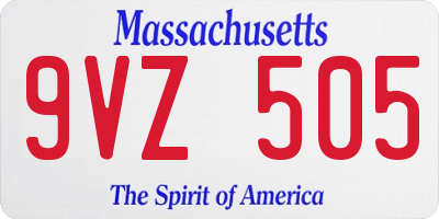 MA license plate 9VZ505