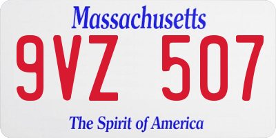 MA license plate 9VZ507