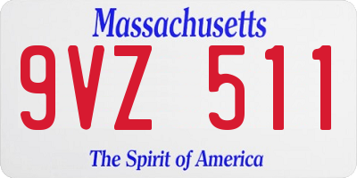 MA license plate 9VZ511
