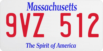 MA license plate 9VZ512