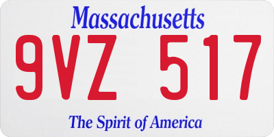 MA license plate 9VZ517