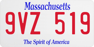 MA license plate 9VZ519