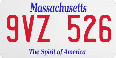 MA license plate 9VZ526