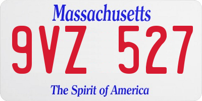 MA license plate 9VZ527