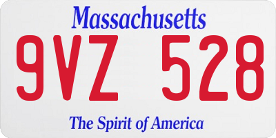 MA license plate 9VZ528