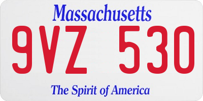 MA license plate 9VZ530