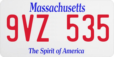 MA license plate 9VZ535